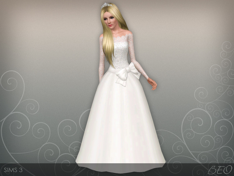 Wedding dress 45 V2 for The Sims 3
